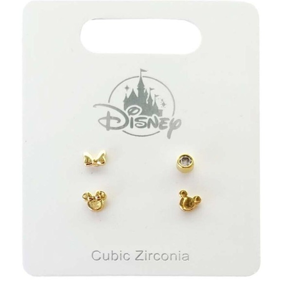 Disney Parks  Earring Set Minnie Bow, cubic zirconia Mickey Icon, Minnie Icon - Picture 1 of 1